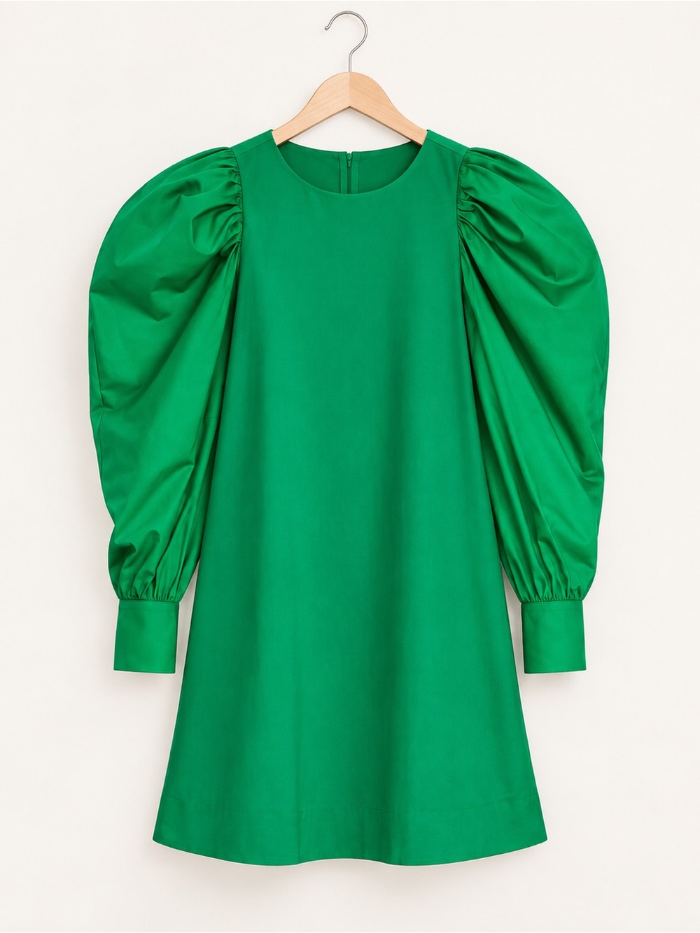 Green Puffer Woven Sleeve Mini Dress NWT Size Small